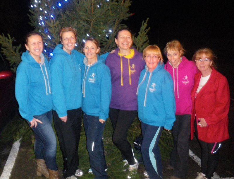 Striders ladies team at Cheddleton Pudding Race (the gents were resting after the ball)